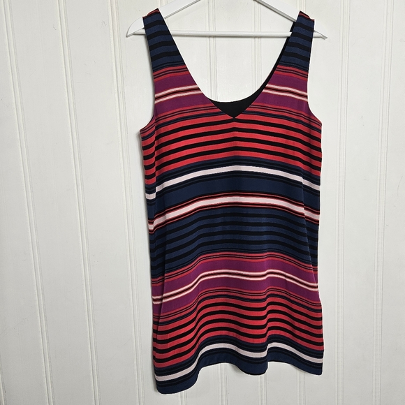 Joie Silk Dress Womens Size XS Dawna Sleeveless Navy Multi Stripe Tank Shift - Picture 8 of 16